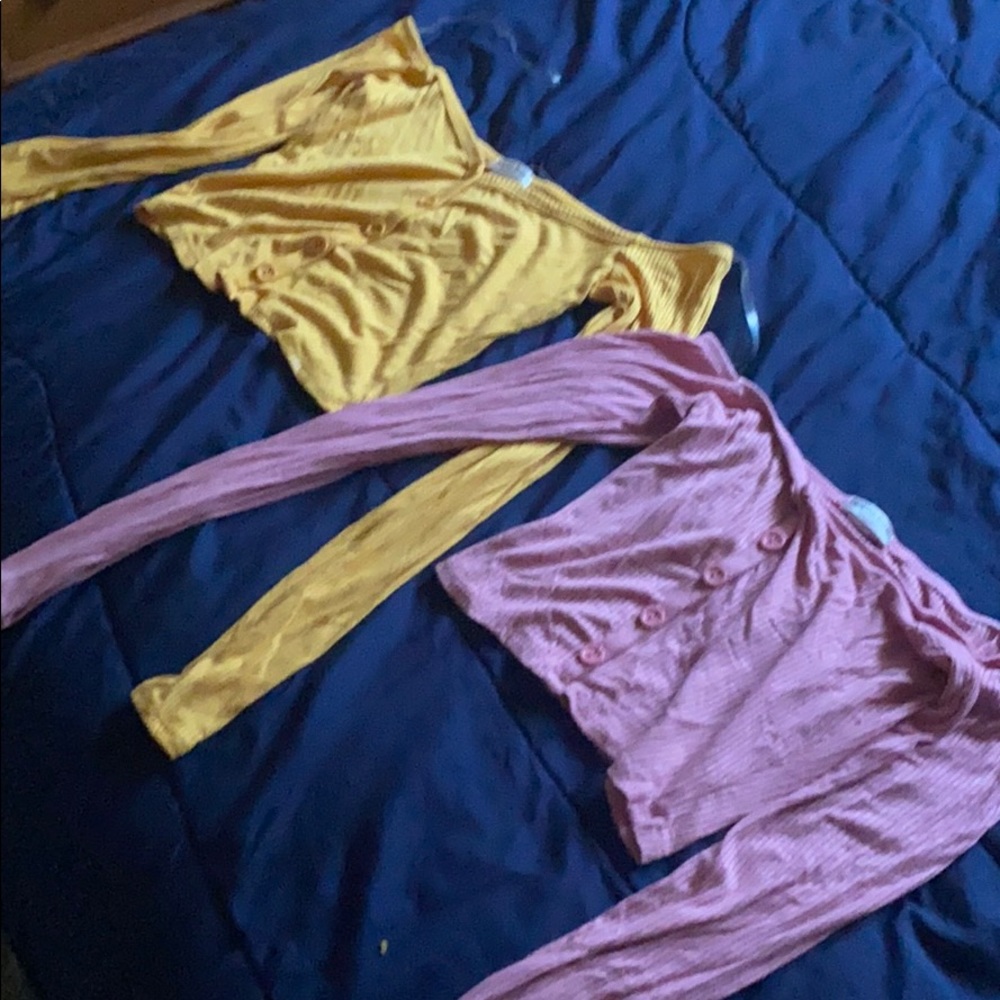 Bundle two crop tops yellow and pink